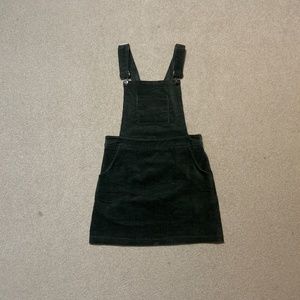 Umgee olive green corduroy overall dress
